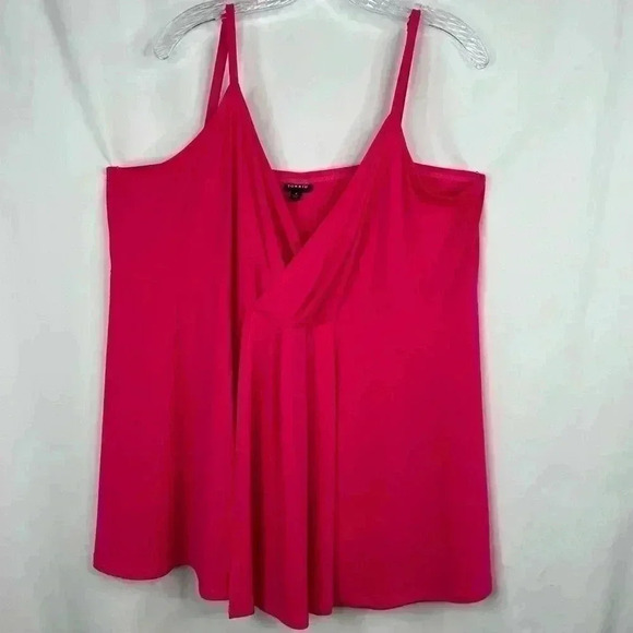 Torrid Women Polyester Sleeveless Hot Pink Summer Beach Stretch Top Plus Size 4 - Picture 1 of 9